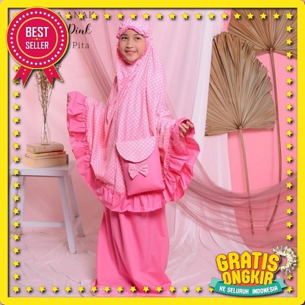 Mukena Anak Perempuan Mukenah Rayon Premium Mukenah Bahan Adem Rukuh Traveling Mini Mukena Anak Tang