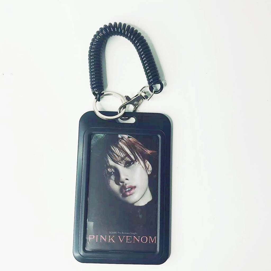 Ins Black Card Holder Idol Photocard Slip Case Gaya Gelap Tempat Kartu Liontin Kartu Sekolah Siswa Melindungi Alat Tulis Dalam Stok New Arrival LY