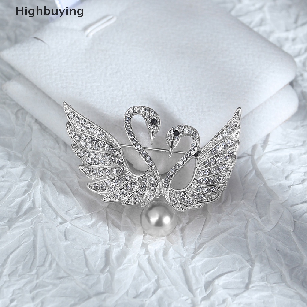 Hbid Berlian Imitasi Mutiara Swan Bros Pesta Pernikahan Untuk Wanita Pakaian Brooch Aksesoris Glory