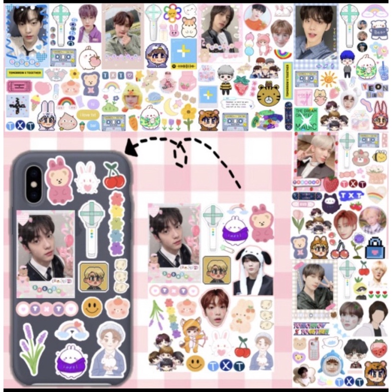 

STIKER TXT Cute ( Sudah Cutting ) Aesthetic Deco Anti Air Yeonjun Taehyun Soobin Heuningkai Beomgyu/ Sticker Kpop Moa