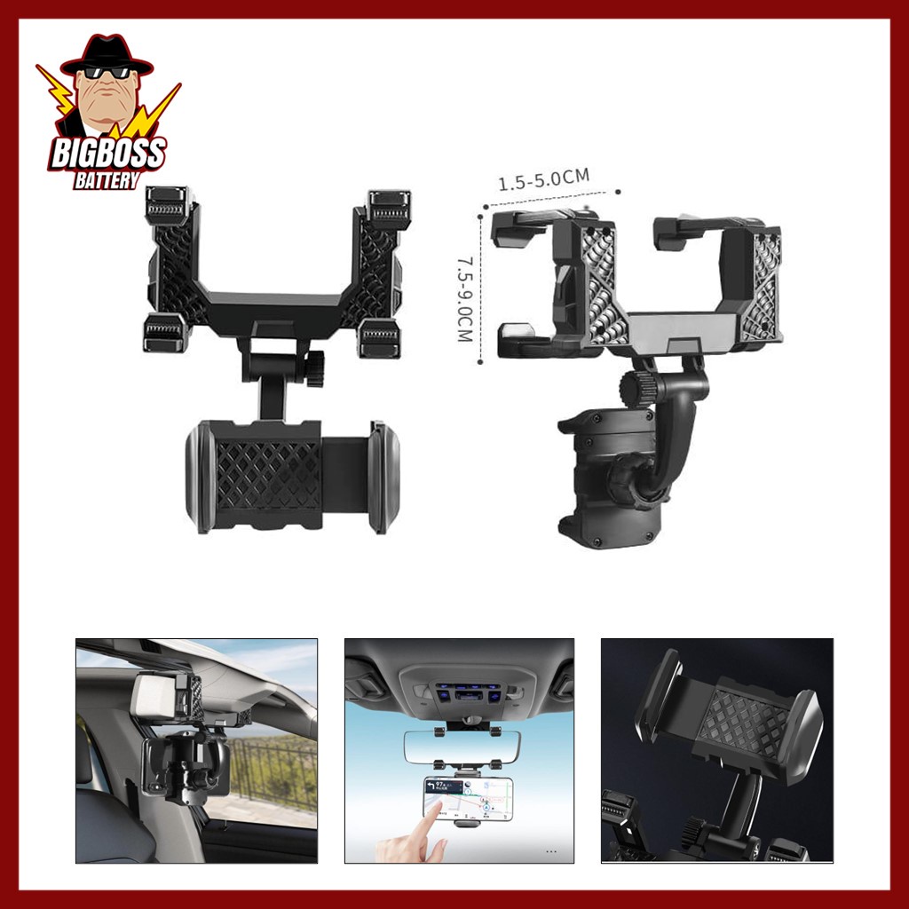 Holder Mobil HP dudukan handphone dashboard jepit kaca spion gps Putar 360 derajat multifungsi holder bracket