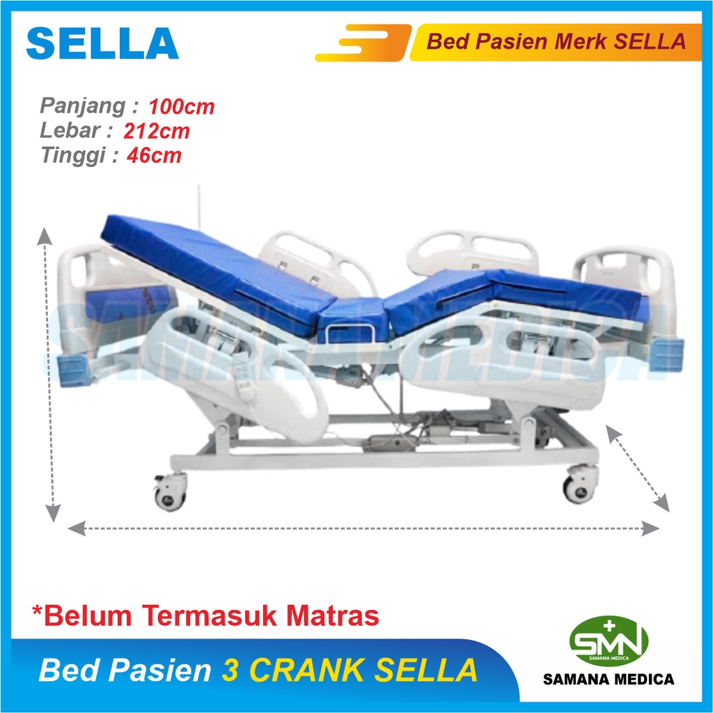 Bed Pasien ELEKTRIK 3 crank KUPU - KUPU SELLA Ranjang Pasien Tempat Tidur Promo Murah