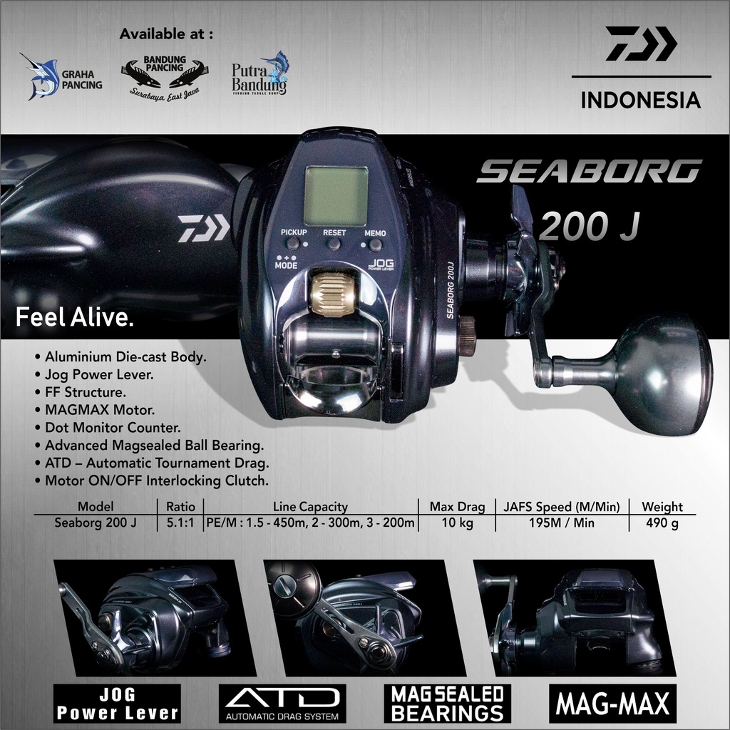 REEL OH ELECTRIC DAIWA SEABORG 200J & 200JL