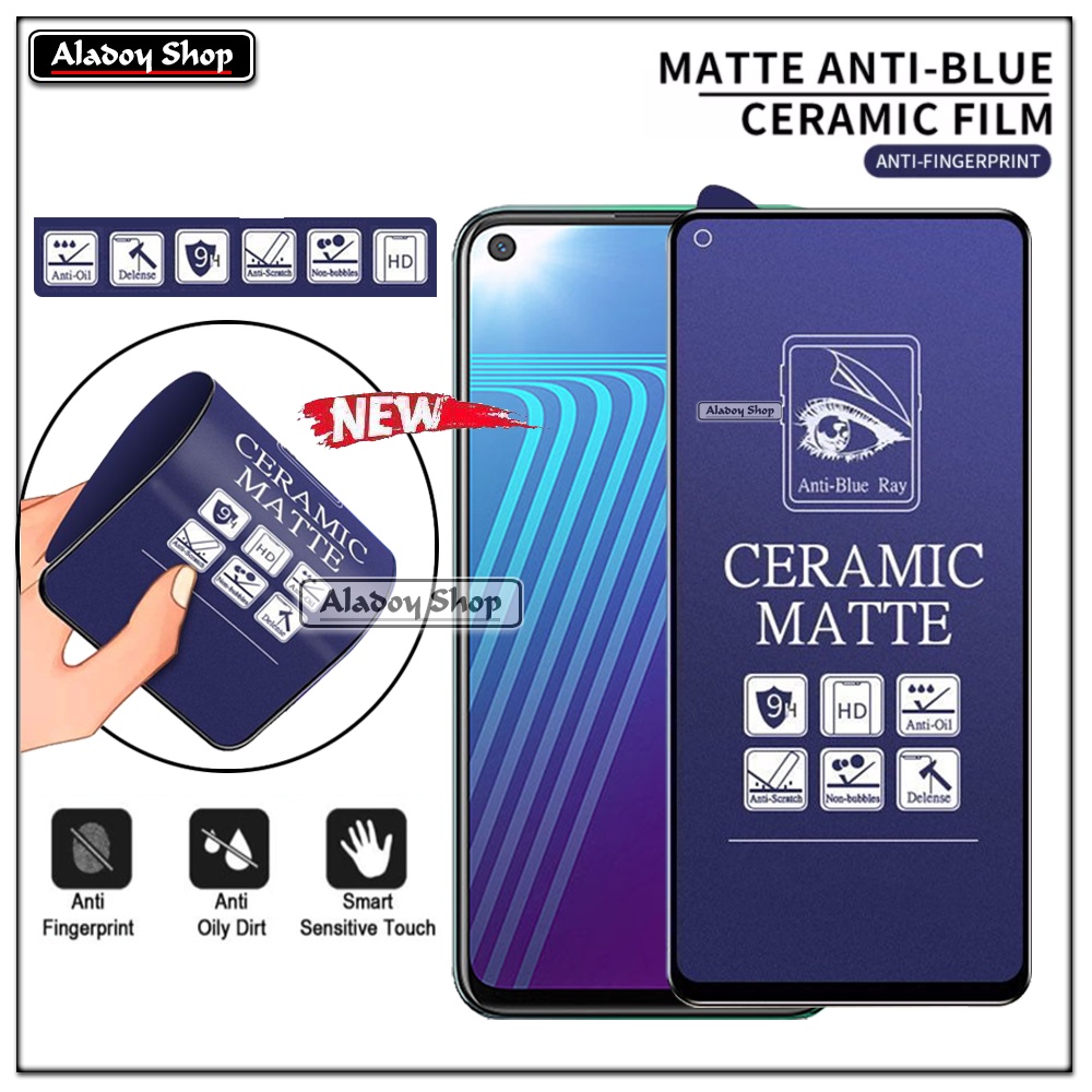 PAKET 3IN1 Anti Gores Blue Matte Anti Glare Infinix Note 7 Lite + Tempered Glass Camera dan Skin Carbon