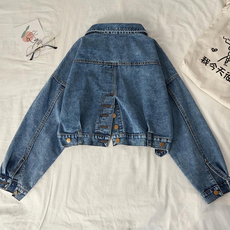 JAKET jeans wanita crop kekinian oversize terbaru 2023 korean style jaket jeans import wanita bangkok Jaket jeans cewek