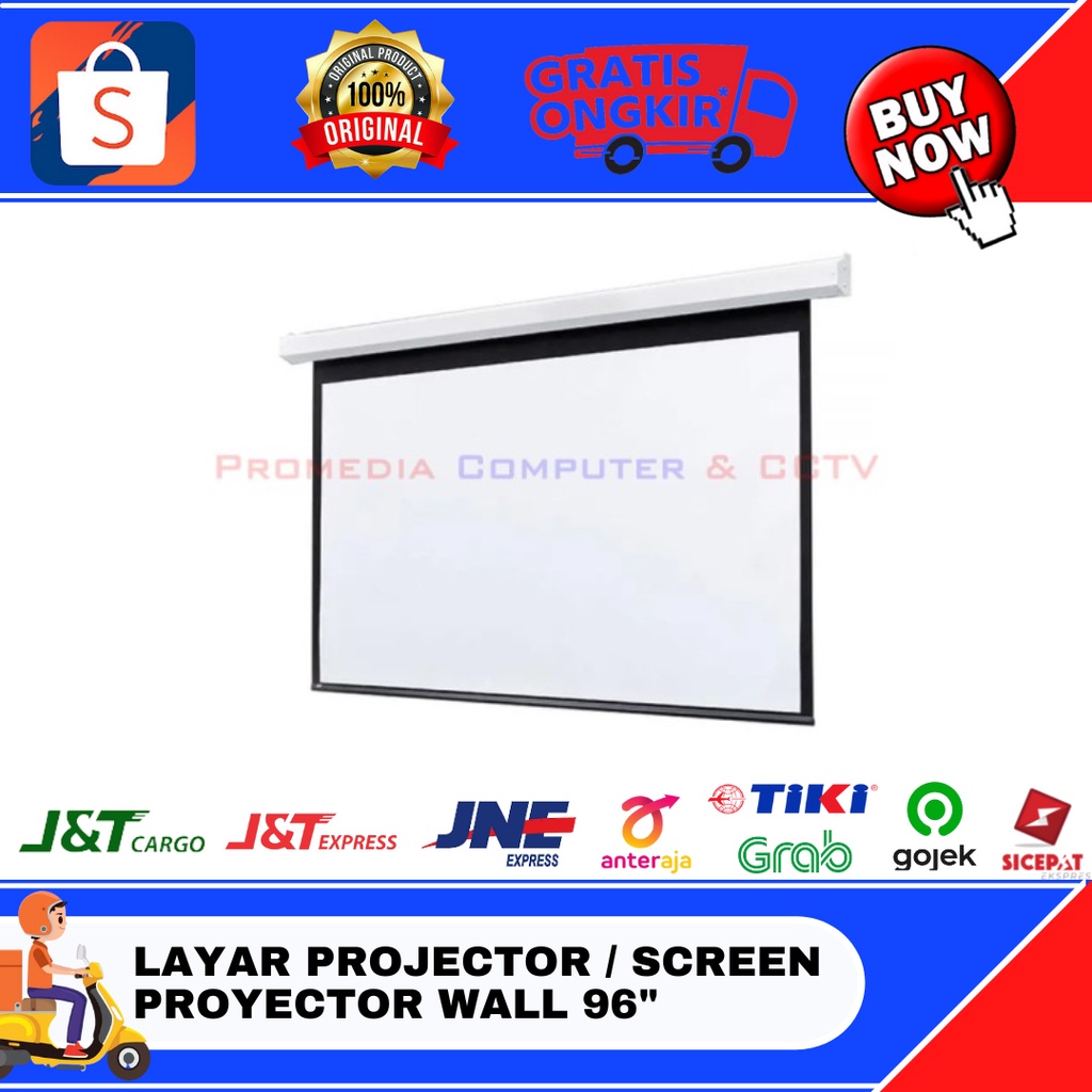 LAYAR PROJEKTOR / SCREEN PROJEKTOR WALL 96"