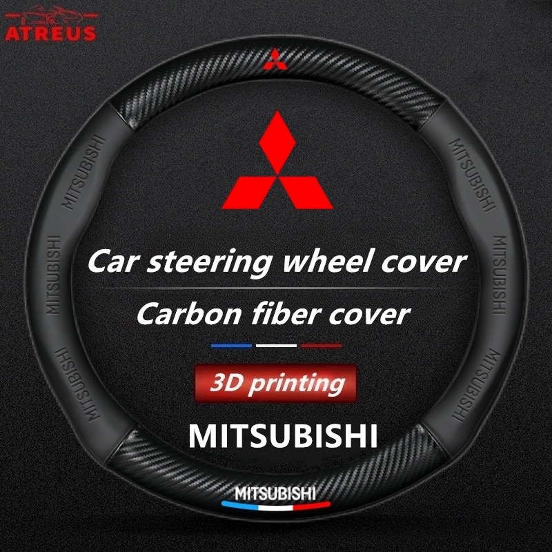 Sarung Setir Mobil Mitsubishi Untuk Xpander Mirage Kuda Lancer Pajero Outlander Attrage Auto Steering Wheel Cover Pelindung Kemudi Interior Mobil Logo Printing 3D