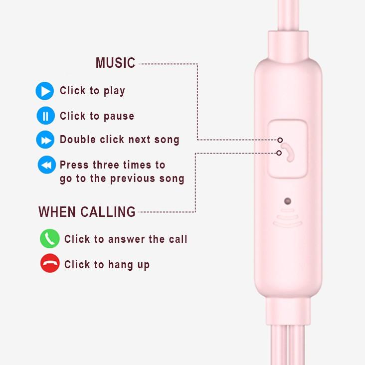 Ready Stock Headset Earphone H11 In Ear 3.5mm Plug Macaron Headphone