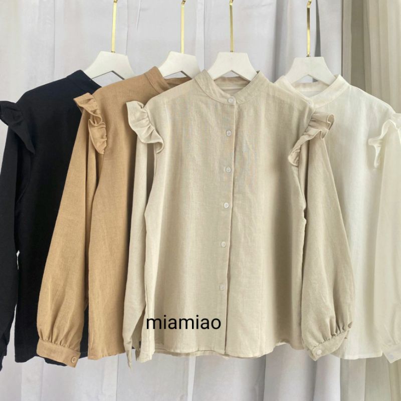 Kemeja Wanita Linen Oversize Yeonik Shirt Linen Angel E22
