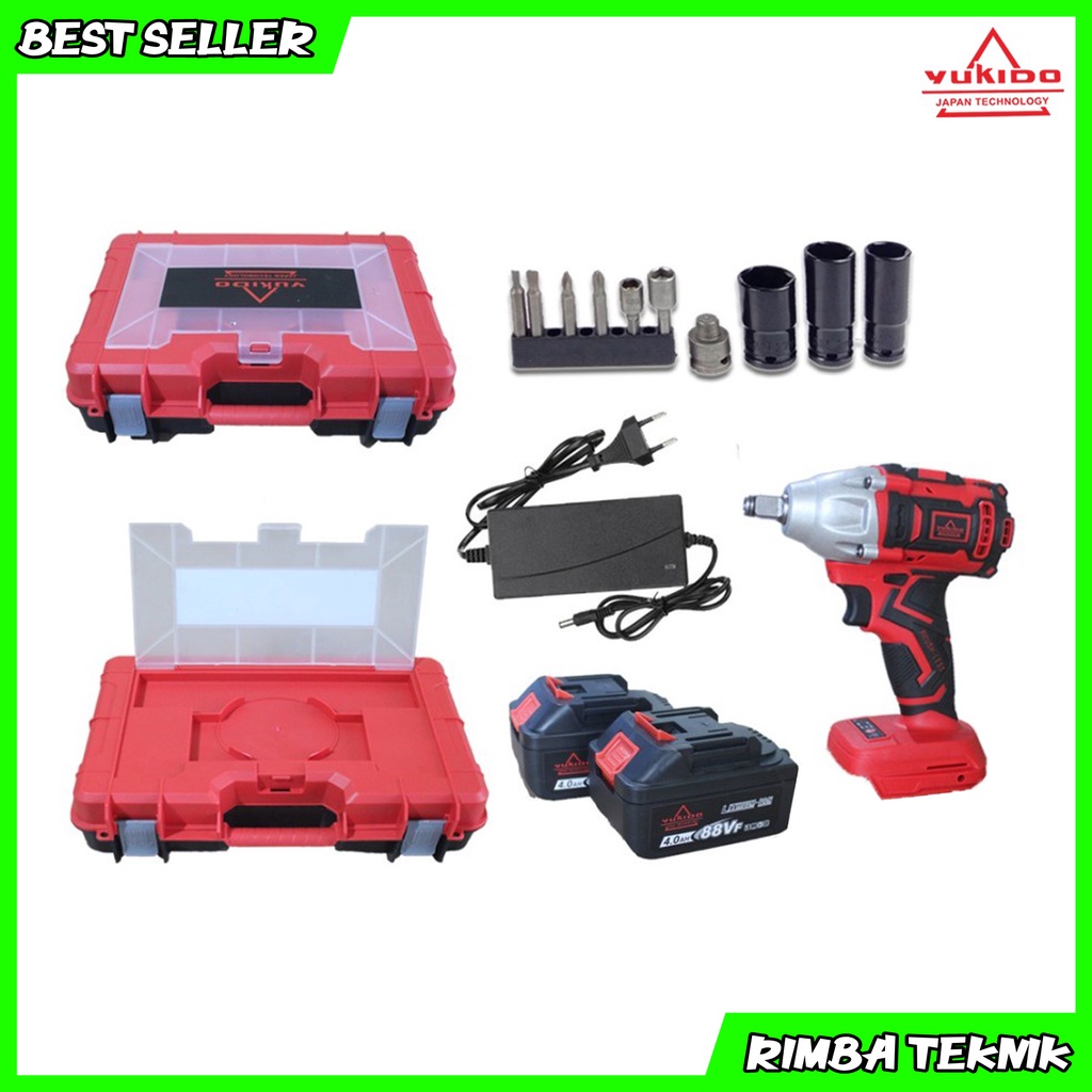 YUKIDO 48V IMPACT WRENCH CORDLESS - Mesin Impact Wrench Baterai Charger Pembuka Baut Buka Baut YUKIDO