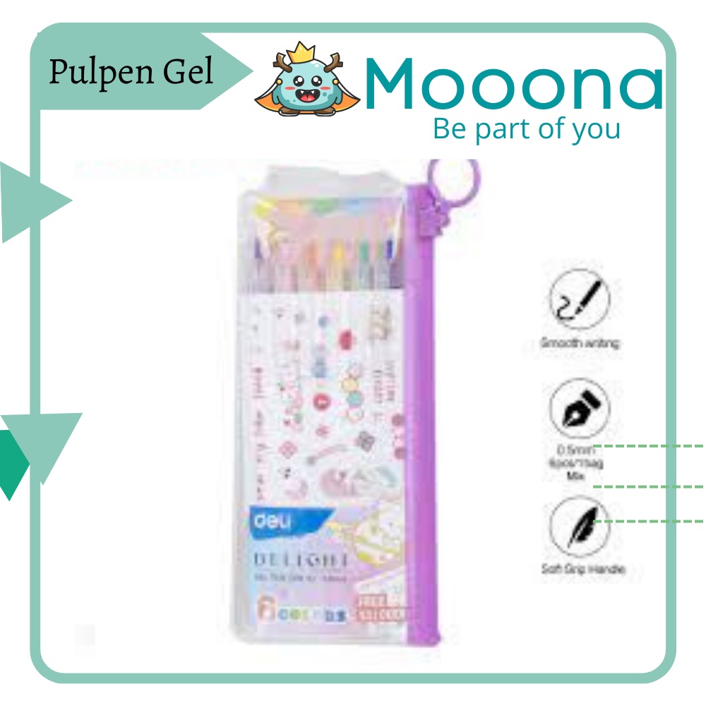 

DELI Pulpen Gel 0.5 mm 6 Warna Retracable EG118-6C