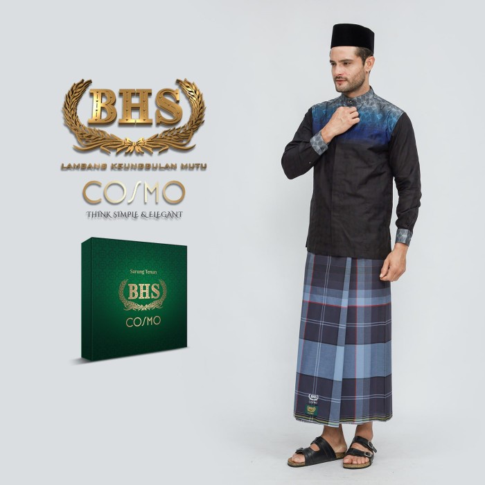 {FamilyStore} Sarung BHS Cosmo Kombinasi Warna Abu Abu Murah