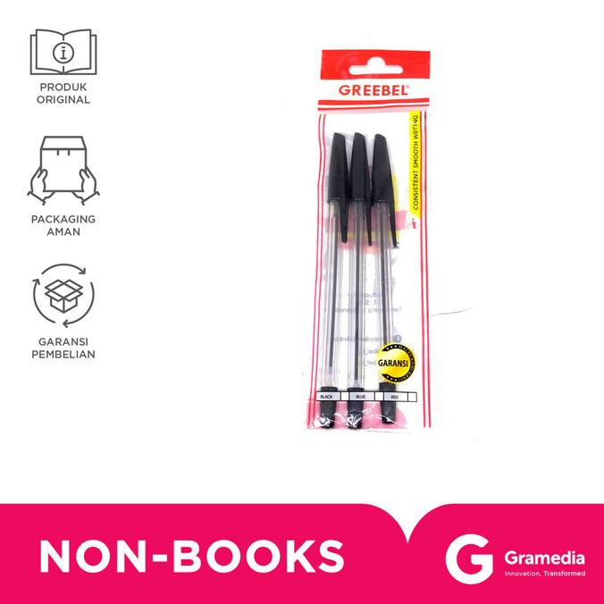 

Greebel Ballpoint Riter 0.5 Black (3Pcs/Set) Crd gram33 Murah