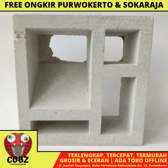 20 CM X 20 CM / NM 02 ROOSTER JALUSI LUBANG ANGIN BETON MOTIF PUTIH