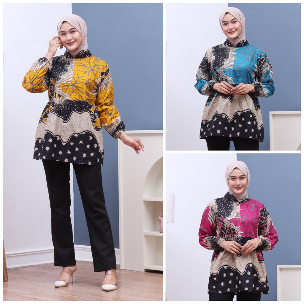 BLUS BATIK LENGAN KARET MOTIF GRIGI