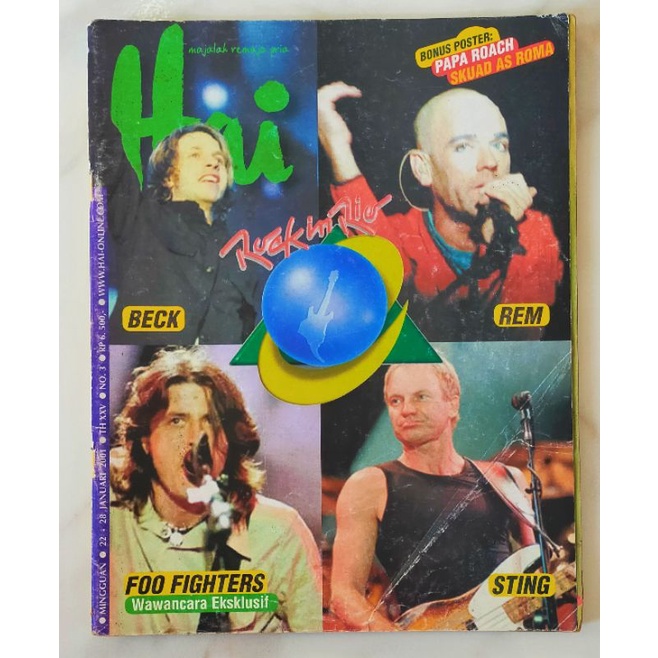 Majalah Hai no. 3/ 22 Januari 2001 - Cover Rock in Rio - Nicholas Saputra