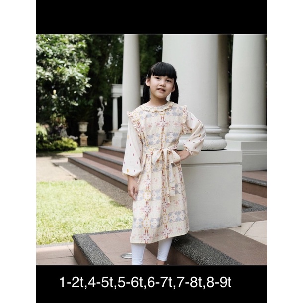 tie dye dress anak lebaran vanilla hijab original