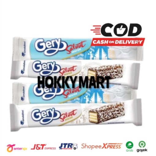 

( HOKKY ) Gery Saluut Wafer Kelapa 21gr Semua Varian Rasa Coklat Tabur Kelapa Krim Kelapa Gery Salut Snack Cemilan Halal Murah