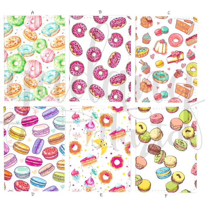 Passport Case Sweet Desert Cover Case Kulit Motif Makanan Donat Lucu GH 313010