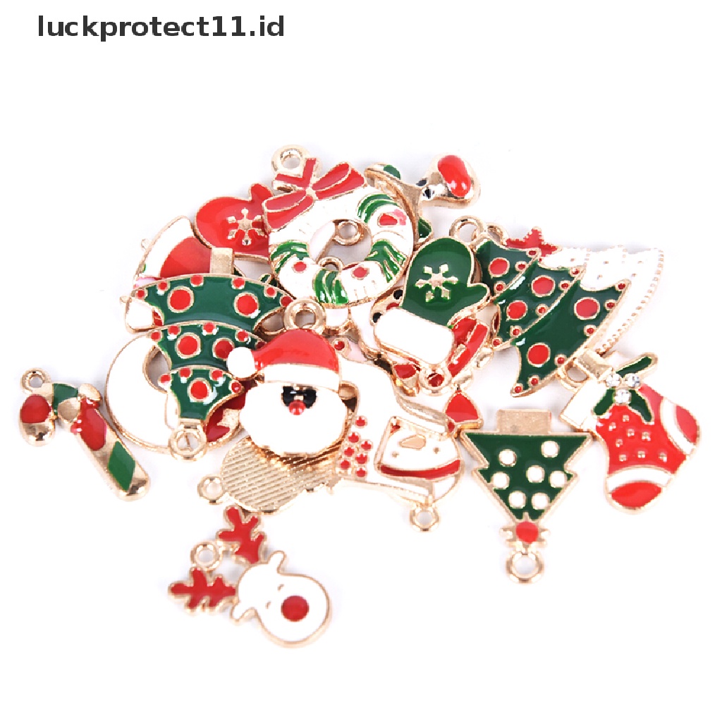 /Fashion Hot// Fashion// 20Pcs/Set Enamel Alloy Campur Natal Ch Liontin Perhiasan DIY Craft Making.