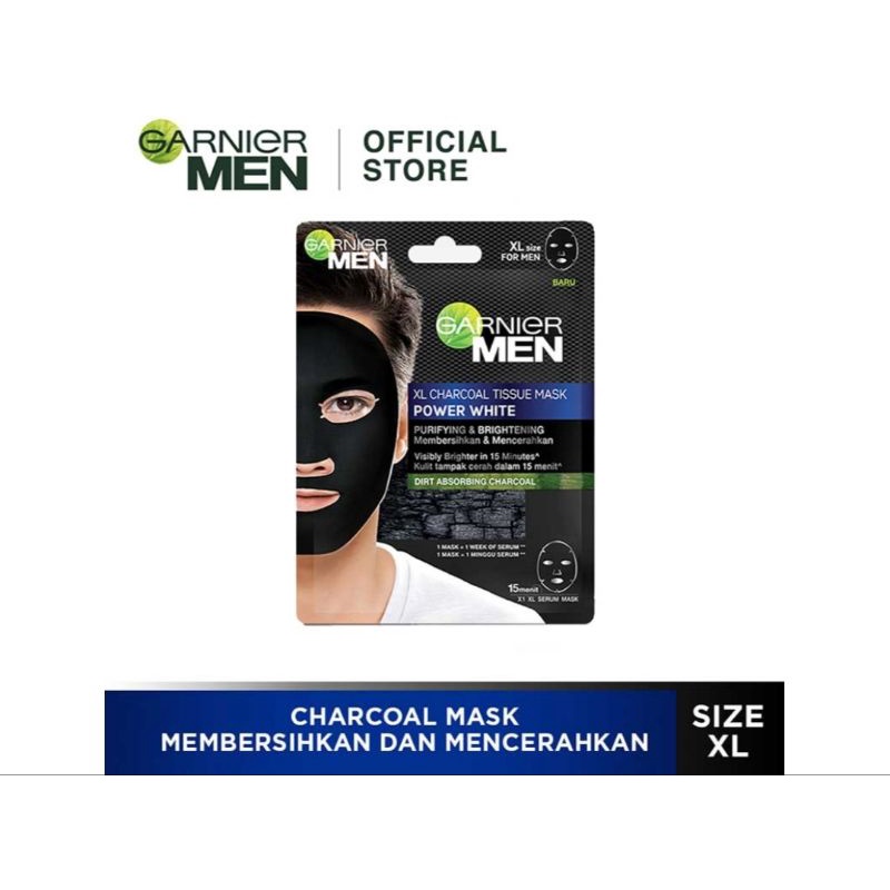 GARNIER MEN Serum Sheet Mask Power White Charcoal 28 g 