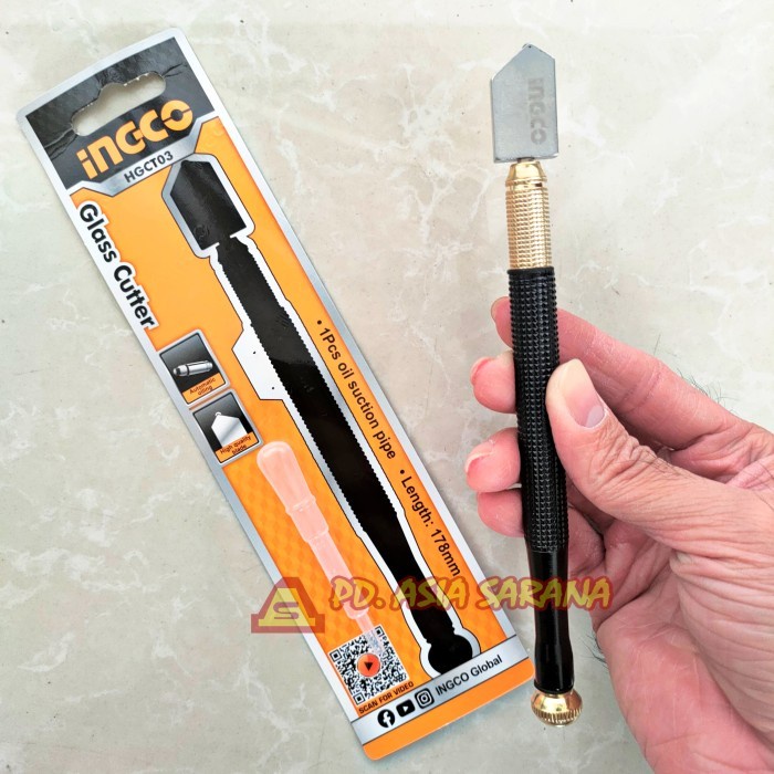 

Pisau Potong Kaca Minyak INGCO HGCT03 Oil Glass Cutter Knife Rolling