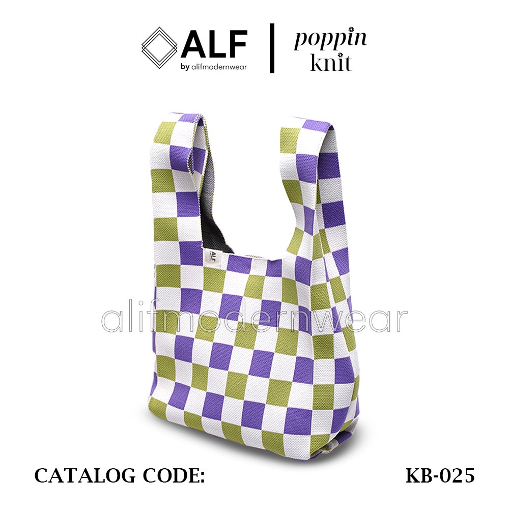ALIF TAS BELANJA RAJUT POPPIN KNIT GROCERY BAG - MELT STEM ( KB-025 )