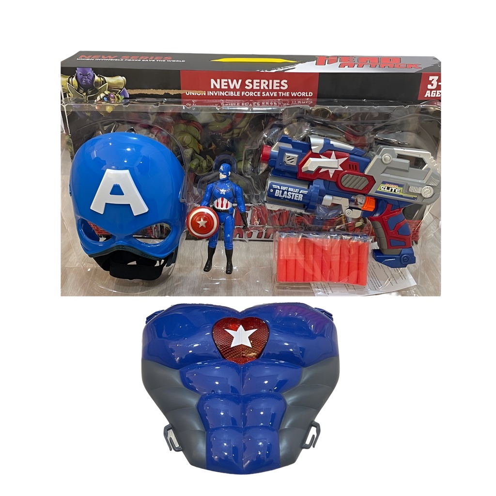 Mainan Action Super Hero Anak Captain Amerika | Mainan Robot Robotan Anak Laki Laki 3-4-5-6 Tahun Terbaru | Kado Ultah Anak Cowok