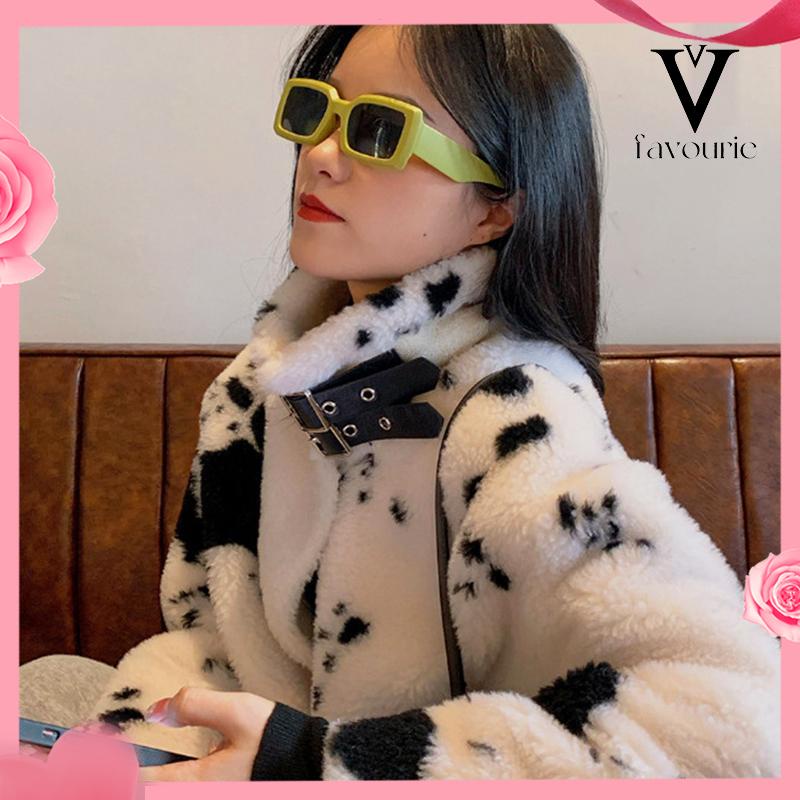 CODKacamata Hitam UV400 Bentuk Persegi Panjang Motif Leopard Gaya Retro Untuk Wanita Fashion-FA