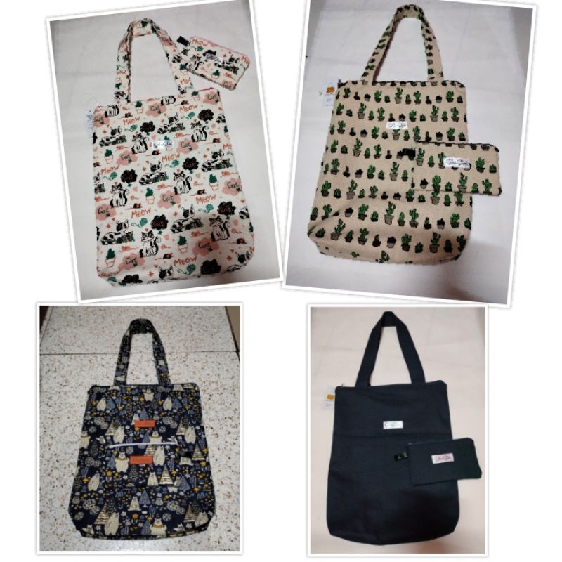 Totebag wanita totebag pria Kanvas motif kanvas polos