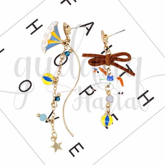 Anting Stud Wanita Magical Unicorn Earrings Motif Kuda Poni Simple GH 203120