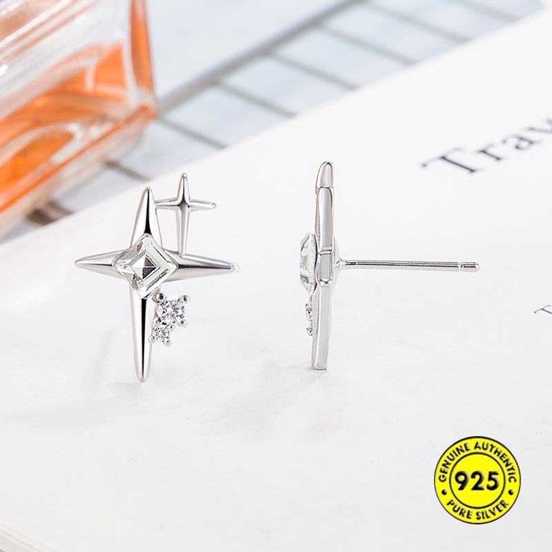 Anting Tusuk Motif Asterisme Salib Berlian Untuk Wanita U1418