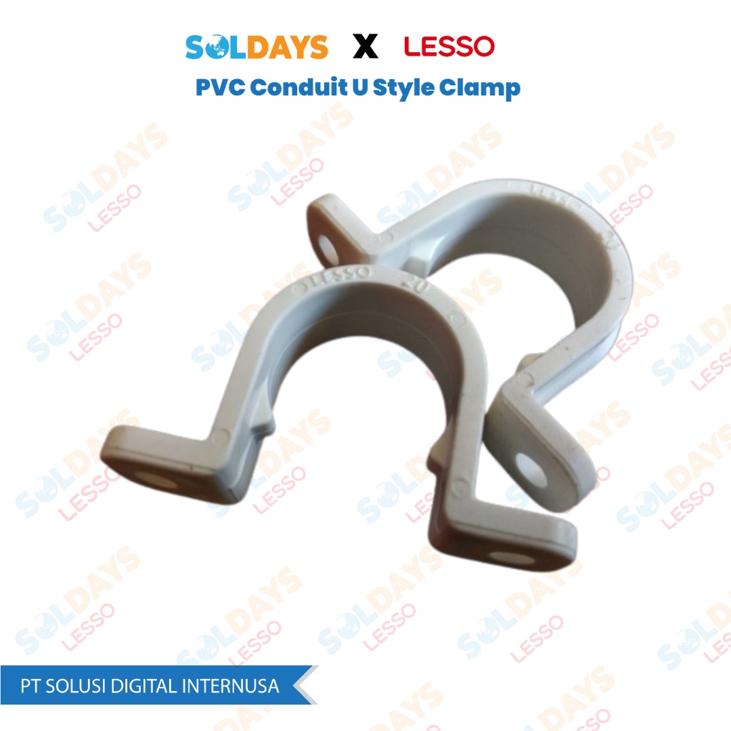 Lesso PVC Conduit U Style Clamp dn25 / Penjepit Pipa Listrik Klem 25mm