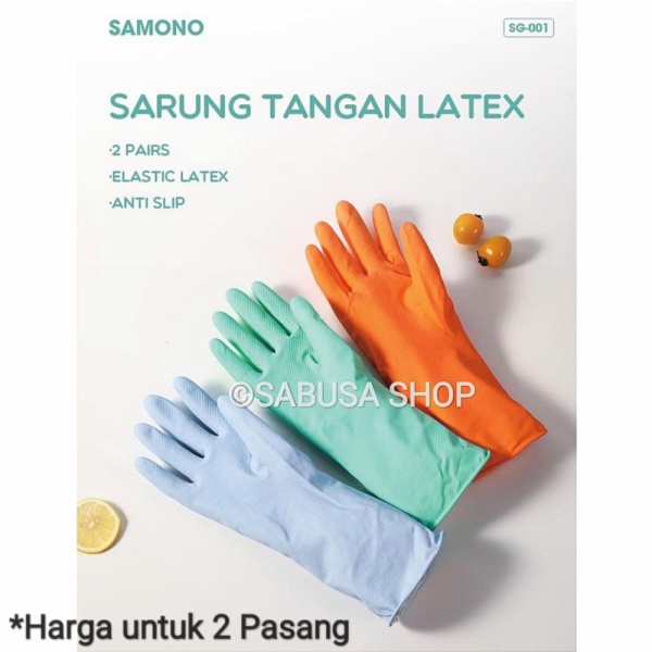 Unik Sarung Tangan Karet Latex Panjang Hand House Hold Gloves 2 Pasang 4Pcs Limited