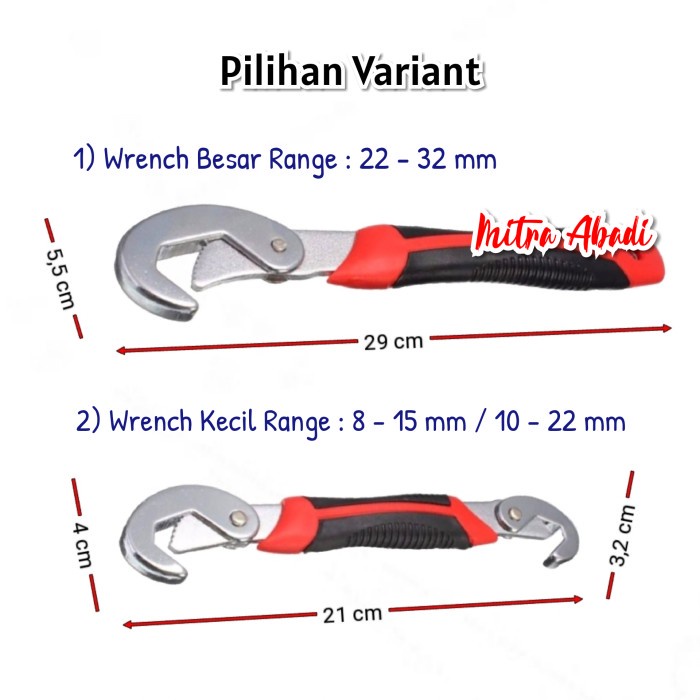 Universal SNAP N GRIP Magic Wrench / Kunci Inggris Serbaguna