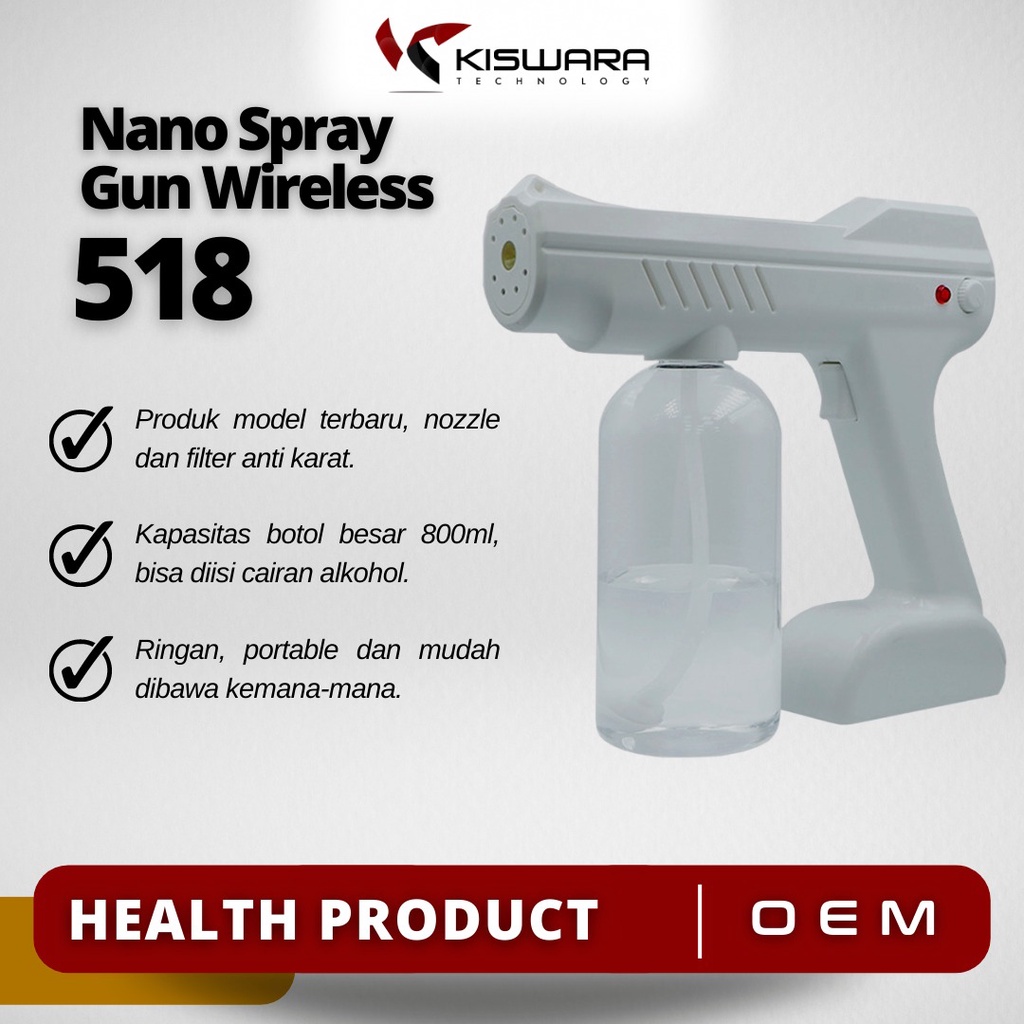 Nano Spray Disinfection Gun Wireless 518 PUTIH