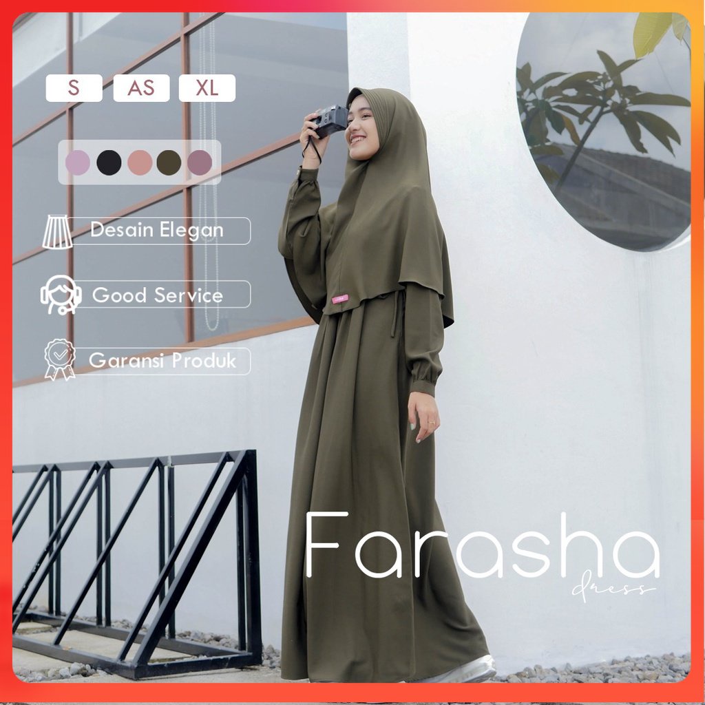 Naisha Official / Farasha Dress / Dress Premium / Dress Terbaru / Dress Simple / Dress Kondangan / G