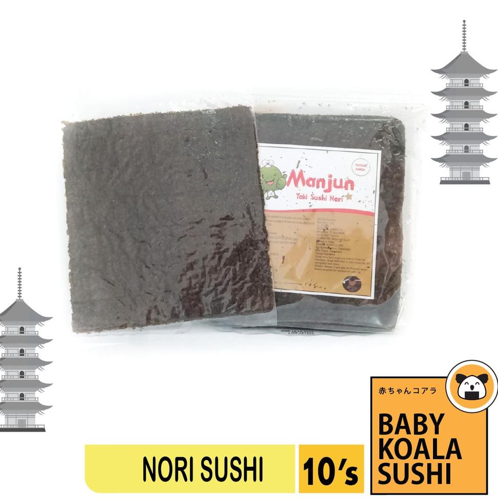 

[KODE PRODUK ZCVGR4681] MANJUN Nori Sushi 5 & 10 Lembar Halal │ Yakinori Import Kimbab/ Gimbab │ Lembar Rumput Laut