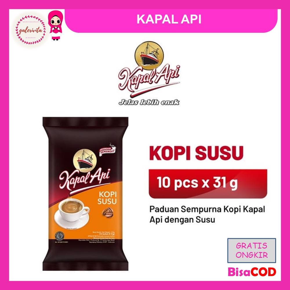 

Kapal Api Kopi Susu 1 Pack (10 x 31 gr)