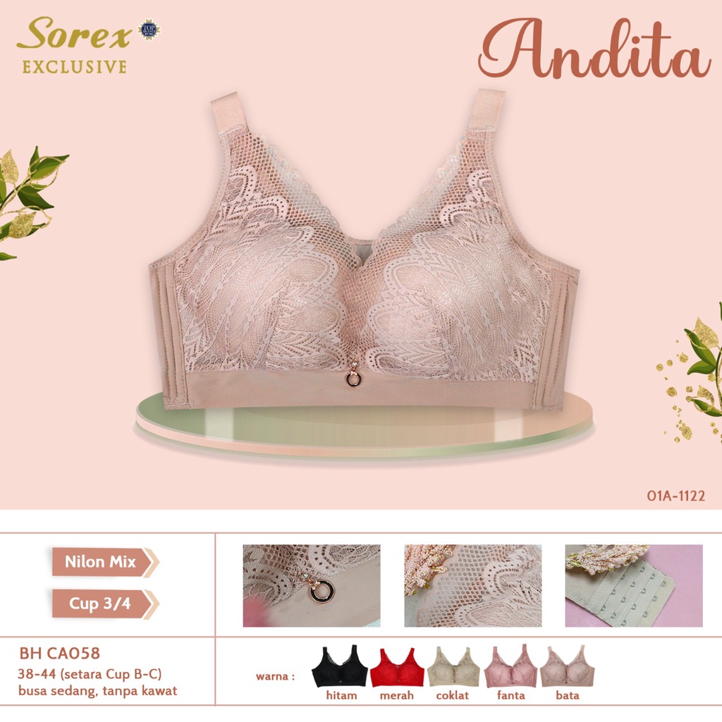 Bra bh Andita Renda Tanpa kawat 058 Sorex (Big SIZE)