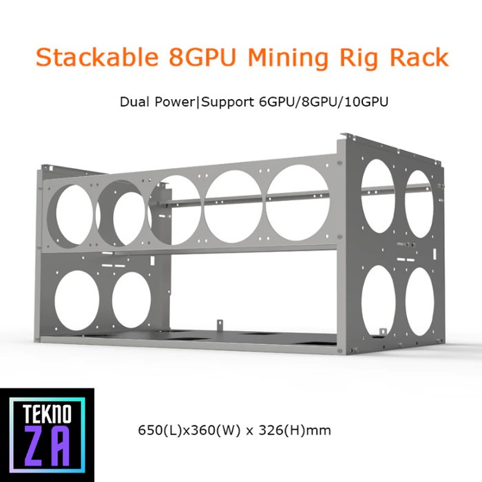 Rak Stackable 6 8 10 VGA GPU Mining Open Air Mining Rig Frame Case