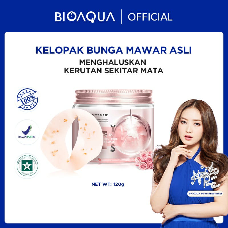 BIOAQUA Flower Series Rose Petals Eye Mask 140g/80pcs Masker Mata Memudarkan Kerutan Mata