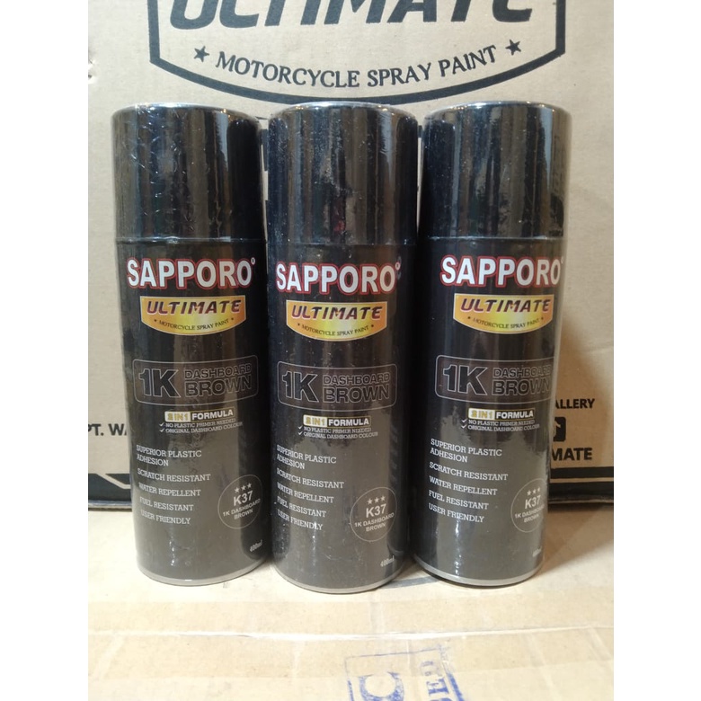 cat spray pilok pilox cat semprot sapporo ultimate saporo ultimate k37 1K Dashboard brown dashbor cokelat coklat50 400ml cat bodi kasar motor mobil