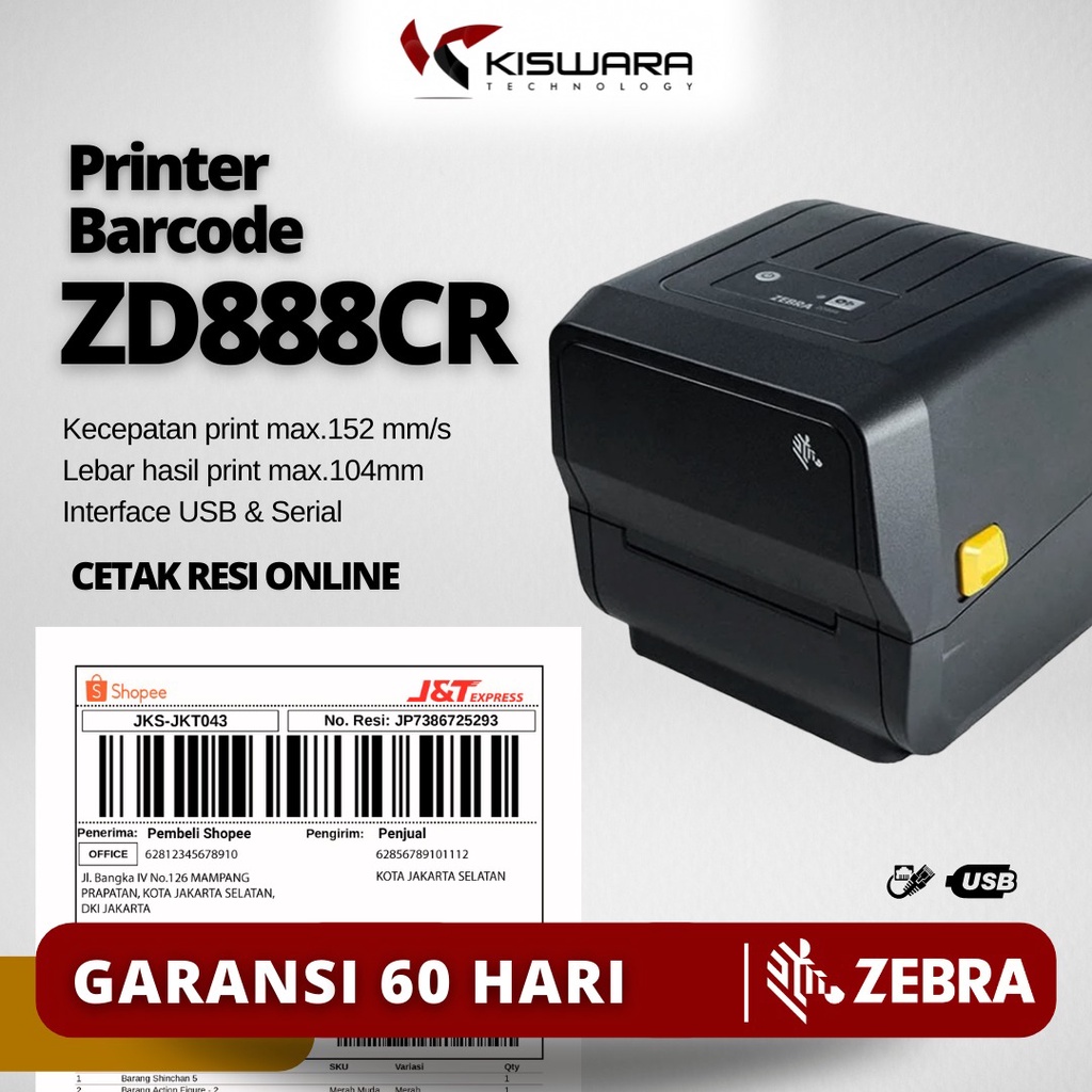 Printer Barcode ZD888CR Zebra