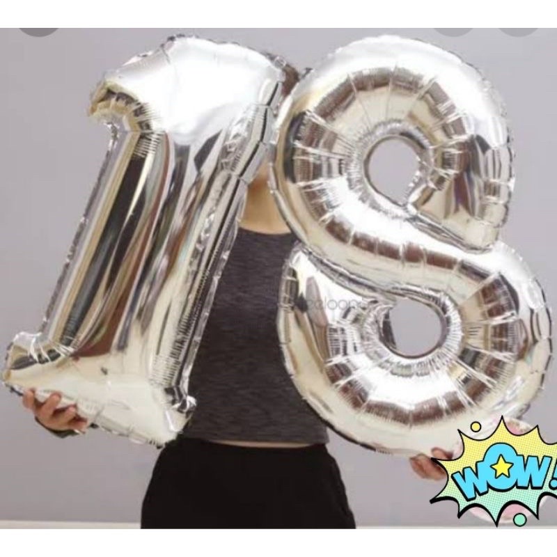 balon angka silver 80cm