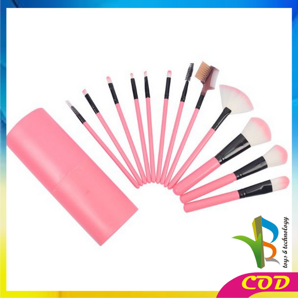 RB-K29 Brush Make Up Set 12IN1 Tabung / Kuas Makeup Set Kuas Alis Brush Highlighter Alat Kosmetik