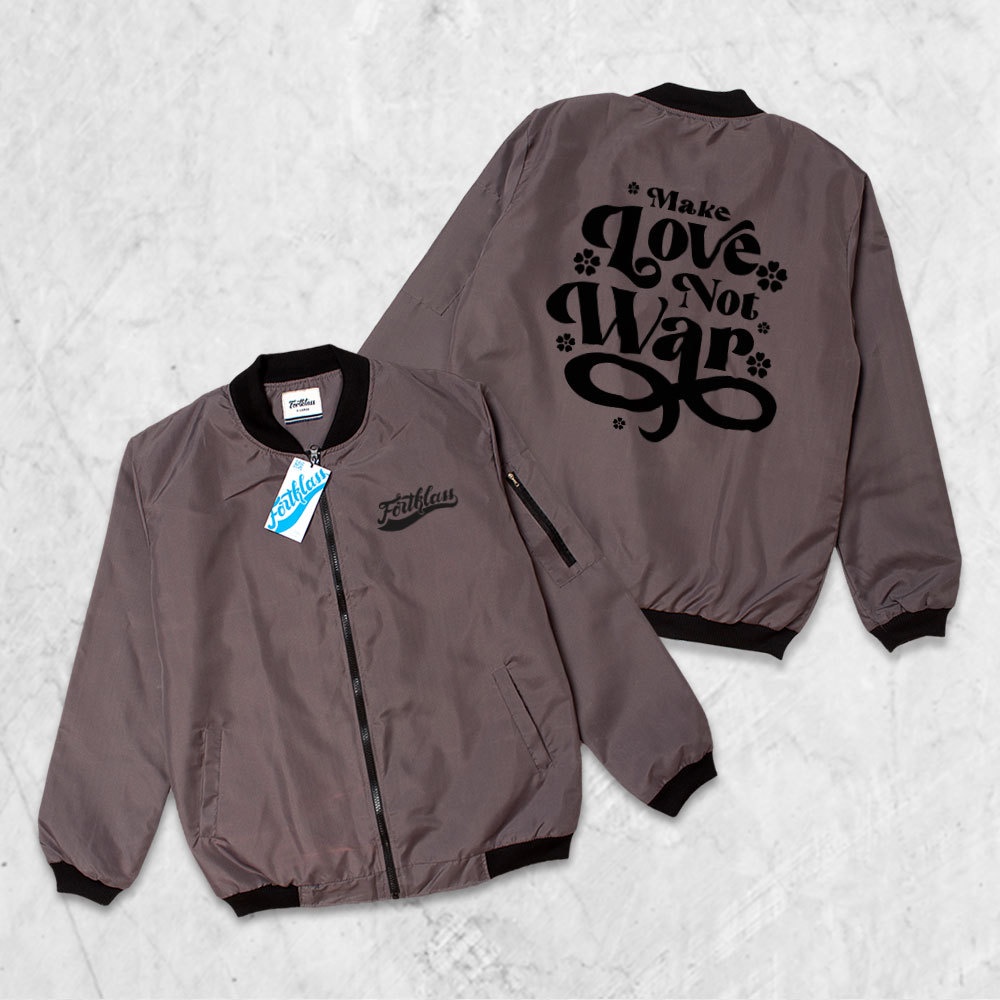 Fortglass Jaket Bomber Gafi Love Jaket pria Lengan Panjang