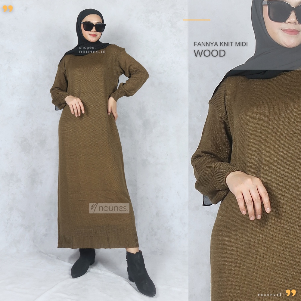 Nounes Fannya Knit Midi Dress Rajut