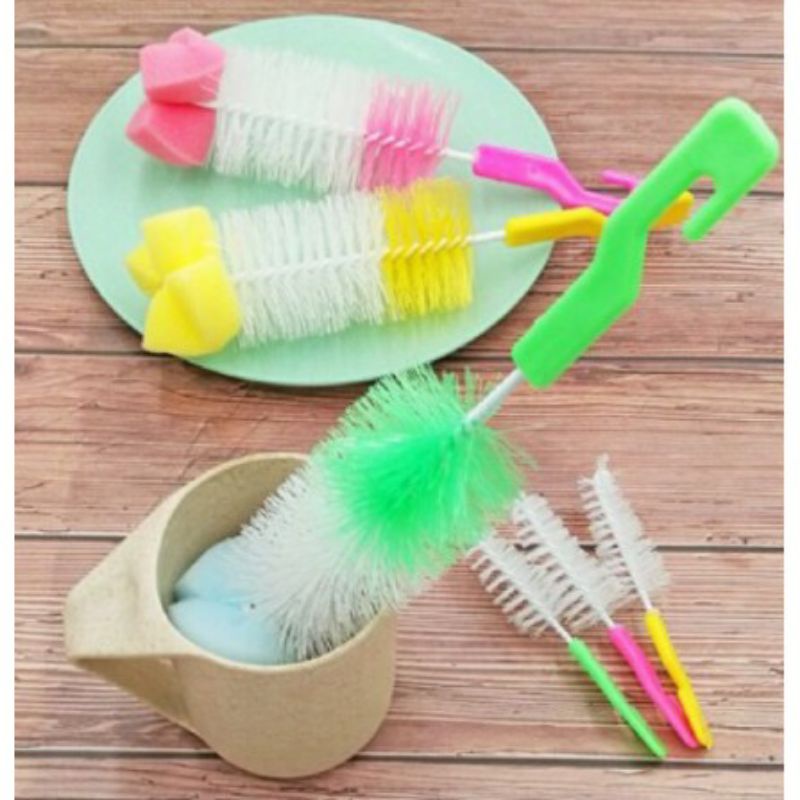 Sikat Botol Susu Brush Spon Pembersih Dot Bayi 2in1 Serbaguna