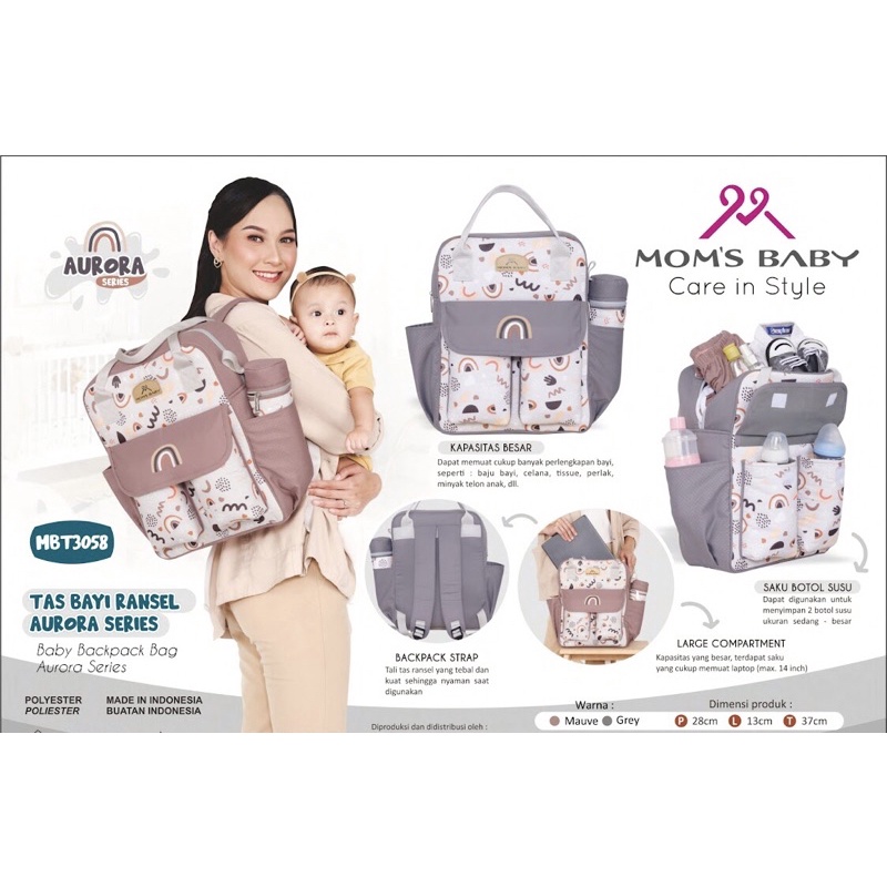 Moms Baby Tas Aurora Series Kecil/Medium/ Ransel/ Jumbo